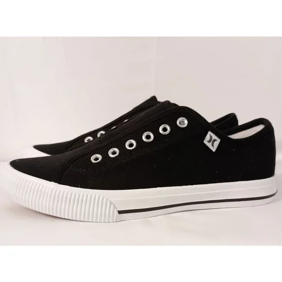 Hurley Chloe Canvas Slip On Sneakers Women 6.5 Black Low Top Casual NWOB - Picture 4 of 8